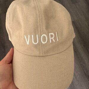 VUORI Embroidered Logo Adjustable Cotton Hat Cap Camel One Size OSFA